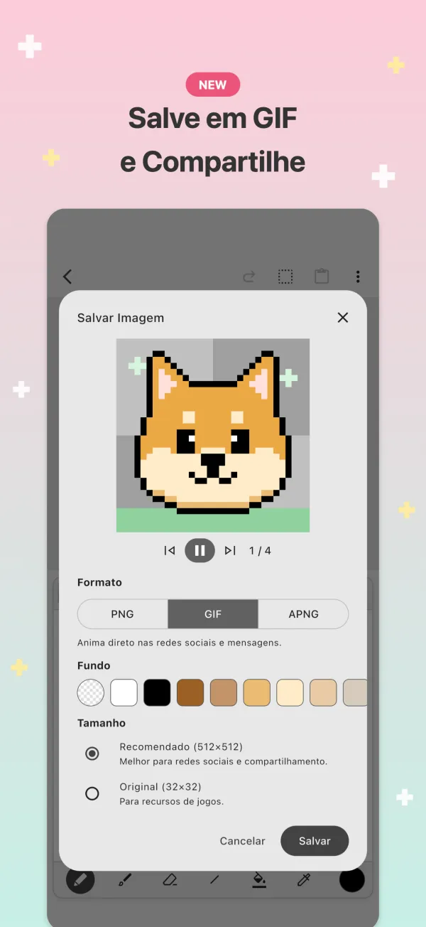 Salve em GIF e Compartilhe